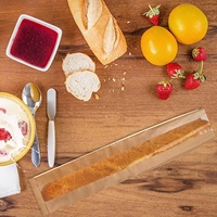 Sac de rangement pour pain en papier kraft brun, sac réutilisable de qualité alimentaire pour l'emballage de longs pains français et de biscuits, sac de boulangerie anti-humidité