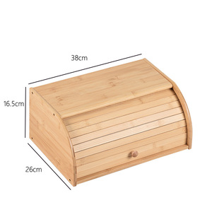 Bamboo Bread Box Small Cake <b>Storage</b> <b>Kitchen</b> Household Fresh Keeping Multifunctional Classic Design - Product Image 4