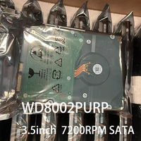 WD8002PURP Disco Duro Interno de 8 TB y 3.5 Pulgadas, 7200 RPM, SATA 6 Gb/s, 256 MB de Caché, Tecnología CMR, Confiabilidad 24/7, Sistema de Vigilancia CCTV