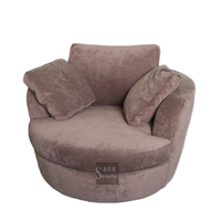 Fauteuil Canapé Simple Moderne en Velours OEM ODM avec Rembourrage en Éponge, Design Rotatif, Chaise Longue de Luxe pour Villa