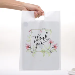 प्लास्टिक मर कट शॉपिंग बैग पाउच बुटीक प्लास्टिक धन्यवाद के लिए Plastique पुन: प्रयोज्य काले शॉपिंग बैग बैग व्यापार के लिए