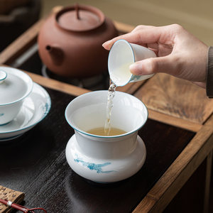 Guanlan Ceramic Water Cup With Auspicious Clouds Design For <b>Tea</b> <b>Set</b> Accessories - Product Image 2