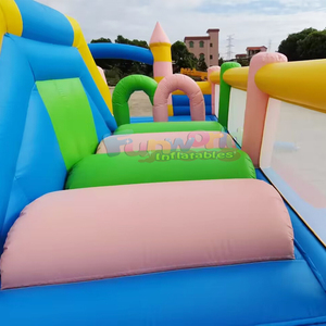 Gran parque infantil inflable de calidad comercial para exteriores, ciudad de diversión para niños, casa de brinco con pista de obstáculos - Product Image 4