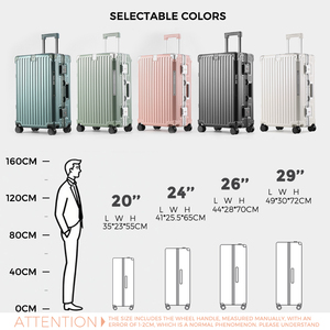 Vali kéo du lịch cỡ 20 inch & 28 inch mới, khung nhôm, chống nước, bền, có ngăn sạc, có giá để cốc - Product Image 5