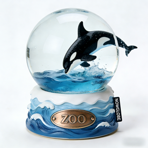 Scultura Personalizzata LOGO Fata dell'Amore in Resina, Oggetto Decorativo a Tema Oceano <span class=keywords><strong>con</strong></span> Luci e Musica Opzionali, Globo di Neve - Product Image 5