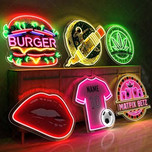 Enseigne au néon UV personnalisée LC Lettres à LED Enseigne au néon Logo personnalisé Enseignes au néon Décorations murales pour le salon Magasin de fumée Magasin d'alimentation - Product Image 4