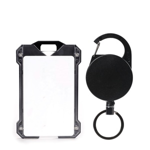 Porte-<span class=keywords><strong>badge</strong></span> vertical robuste en ABS transparent, accessoire de protection de carte stable, étui en plastique <span class=keywords><strong>rigide</strong></span> pour bureau, école, entreprise - Product Image 4