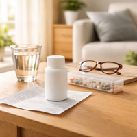 Flacon à pilules durable de 100 ml en PE blanc de qualité alimentaire avec couvercle facile à ouvrir pour les vitamines, les pilules et les médicaments