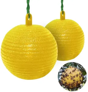 可重复使用的悬挂捕蝇器球强力捕蝇器消除器粘性悬挂捕球工具家庭花园庭院用品