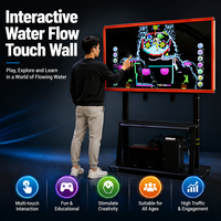 Pantalla Interactiva de Pared Táctil con Flujo de Agua para Niños, Juego de Dibujo, Pared Táctil Interactiva para Niños para Parques Infantiles Interiores y Centros Comerciales