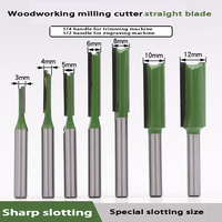 Pacha Tool Straight Grooves Shank Four Flutes Router Bits Wood Milling Cutter Shank Woodworking Router Bit