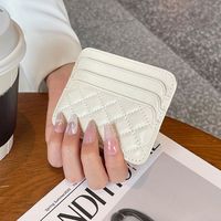 Cartera Corta Ultrafina de Cuero PU de Diseño de Lujo, Tejida e Integrada, Tarjetero de Moda para Mujer, Pequeña Bolsa Multiusos para Compras