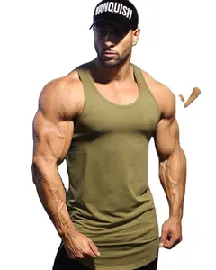 Özel vücut geliştirme kas egzersiz spor atletik Stringer erkek Tank üstleri