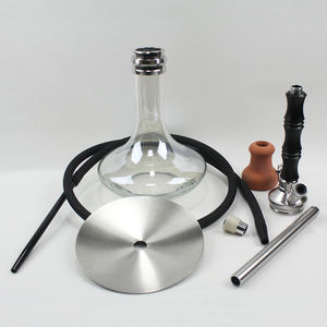 中東シングルチューブ<span class=keywords><strong>Hookah</strong></span>透明ガラスベースシルバーメタルボディとマルチカラーパイプ<span class=keywords><strong>Shisha</strong></span> Lonunge/ HookahBar - Product Image 5