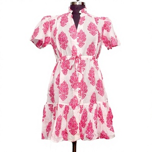 Robe d'été pour femmes, style unique, mini, plage, premium, douce et lisse, 100% coton, manches longues, boutonnée - Product Image 1