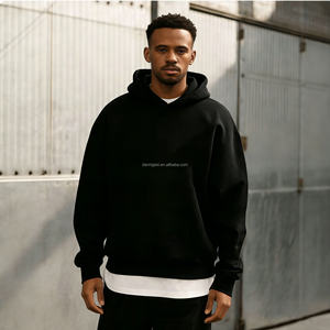 Sudadera con Capucha Corta para <span class=keywords><strong>Hombre</strong></span>, de Alta Calidad, con Logotipo Impreso en Negro, 100% Algodón, Personalizada, Unisex, con Estampado Puff, Sudadera Extra Grande con Capucha - Product Image 4