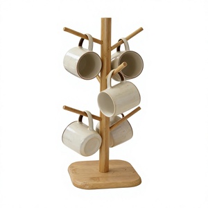 Perchero Multifuncional de Madera Maciza Hecho a Mano Estilo Nórdico, con Base Redonda para Sala de Estar o Entrada - Product Image 2