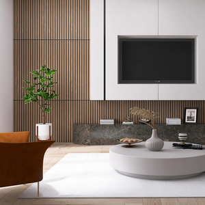 Paneles de Pared Exteriores de <span class=keywords><strong>Listones</strong></span> de <span class=keywords><strong>Madera</strong></span> MDF Envueltos en Colores Personalizados KASARO, Paneles Acústicos de <span class=keywords><strong>Listones</strong></span> de <span class=keywords><strong>Madera</strong></span> - Product Image 5