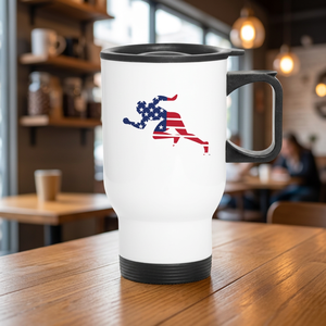 Taza de Viaje Stars Stripes, Termo Clásico, Vaso de Acero Inoxidable, Regalos Empresariales, Running Man, Bebidas Frías y Calientes - Product Image 3