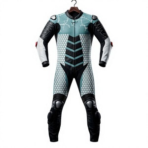 Combinaison de course moto professionnelle en cuir de kangourou premium pour homme Guruna, manches longues, coupe-vent, bicolore, une pièce, homologuée CE - Product Image 4