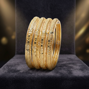 Brazaletes de Latón Chapados en Oro al por Mayor, Brazaletes de Moda de Lujo con Acabado en Oro para Bodas, Joyería de Brazaletes con Diseño Tradicional - Product Image 5