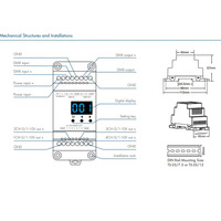 Decodificador DMX de 0-10V para Riel DIN, Decodificador de 4 Canales con Pantalla Digital Numérica, Convertidor de Atenuación DMX para Tiras de Luz RGB RGBW