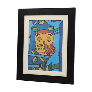Vitrine pour œuvres d'art d'enfants avec ouverture frontale, support mural en bois noir pour photos et dessins - Product Image 1