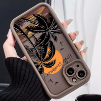 Nouvelle Coque de Téléphone Souple en TPU Motif Coucher de Soleil et Cocotiers Design Personnalisé pour iPhone Xiaomi Redmi Huawei Infinix Tecno Prix de Gros