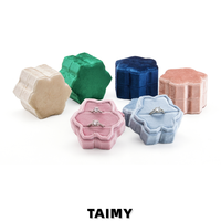 Boîte à bagues en velours en forme de cristal de glace avec logo personnalisé, vente en gros, emballage de bijoux de luxe pour mariage, boîte cadeau, étui de rangement pour bague de fiançailles