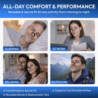 Tiras Dilatadoras Nasales Magnéticas, Dispositivo Anti-Ronquidos Ajustable con Gancho y Bucle, Kit de Ayuda Respiratoria Personalizado para Dormir Mejor