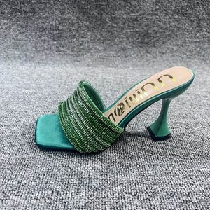 Chaussures à talons slingback à bout ouvert avec strass en cristal pour femmes 2025 - Product Image 2