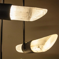 Applique murale en sélénite naturelle au design moderne, éclairage LED en laiton, décoration lumineuse, lampe pour salon, chambre à coucher, hôtel, coin d'escalier