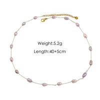 Elegante Juego de Collar y Pulsera de Perlas Simples para Mujer, Chapado en Oro de 14k, Resistente al Agua, en Acero Inoxidable