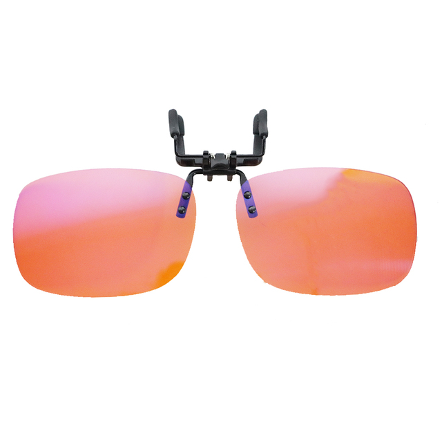 Orange Lens Flip up Clip on Anti Blue Light Blocking Filter Computer Gaming Glasses