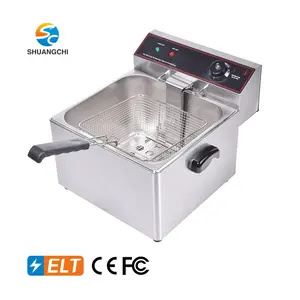 Fritadeira elétrica comercial 220v, fritadeira profissional para fritadeiras e batatas fritas de aço inoxidável 11l