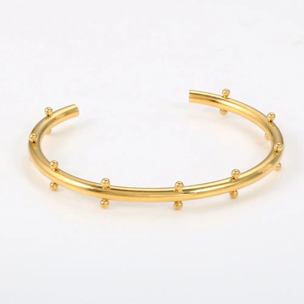 Multi l Ball Cuff gioielli placcati in oro 18 carati braccialetti in oro braccialetti per gioielli in acciaio inossidabile regalo per braccialetti vermeil in oro aperto 18 carati