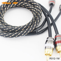 2 M 24K Chapado en oro RCA Cable de audio 1M Macho a macho 7 mm Audio DE alto grado con 1 año de garantía