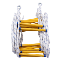 Échelle à corde pliable 10M antidérapante en polyester/nylon, portable, pour évacuation en cas d'incendie, capacité 20kg, mécanisme d'équilibrage à ressort, toutes saisons