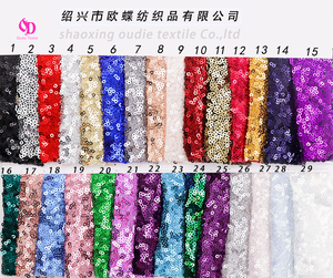 100% Polyester Klassieke 3Mm Pailletten Geborduurde Stof Lovertjes Borduurwerk Gaas Voor Bruiloft Bekleding Jongens Accessoire - Product Image 4