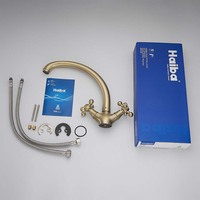 Robinet de cuisine en laiton de haute qualité Double poignées Bronze instantané chaud et froid pour hôtels