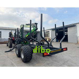 Remorque forestière <span class=keywords><strong>DIBO</strong></span> certifiée TUV CE, capacité de chargement de 14 tonnes, 12 tonnes, 10 tonnes, avec grue pour le transport de bois de chauffage et de grumes - Product Image 1