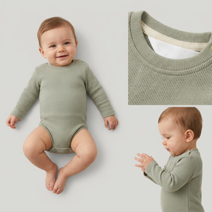 Ropa de bebé, pelele para bebé, ropa de bebé OEM, pelele con lazo, mono de algodón orgánico, body, pelele de algodón orgánico, India - Product Image 1