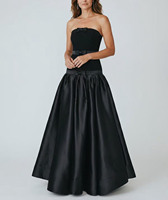 Robe de soirée longue plissée en satin sans bretelles, coupe cœur, avec ceinture à nœud, pour femme, sur mesure – Fabricant de vêtements en marque blanche