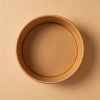 Bol en papier kraft biodégradable imprimé sur mesure, durable et robuste, avec couvercle, pour le camping et les plats à emporter