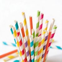 Pailles à boire en papier, longues et jetables, pour smoothies, gobelets, cocktails, milkshakes, pour les fêtes et les voyages
