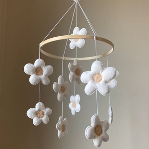 Recién Nacido suave canción <span class=keywords><strong>de</strong></span> <span class=keywords><strong>cuna</strong></span> colgante Boho floral Margarita Rosa juguete hecho a mano bebé <span class=keywords><strong>cuna</strong></span> móvil <span class=keywords><strong>para</strong></span> bebés niñas - Product Image 1