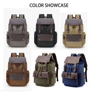 Zwy214 Mới Vải Người Đàn Ông Dây Kéo Flap Trường Túi Hàng Ngày Cổ Điển Máy Tính Xách Tay Vai Túi Du Lịch Ngoài Trời Sinh Viên Kinh Doanh Ba Lô - Product Image 6