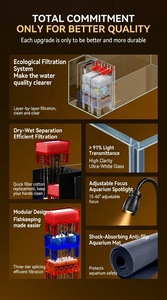 กรองข้างตู้ปลา JSD รุ่น Rectangle Ultra Clear Glass Aquarium ขนาด 20 ลิตร แบบแยกส่วนแห้ง-เปียก สำหรับตู้ปลา ปรับได้ - Product Image 2