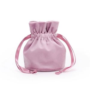 Sacs en velours personnalisés pour mariage et soirée, petits sacs pliables pour cosmétiques, bijoux, cadeaux, avec cordon de serrage - Product Image 2