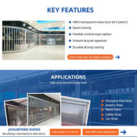 Porte coulissante transparente en polycarbonate, volet roulant manuel, sécurité commerciale, porte en cristal pour boutique ou centre commercial